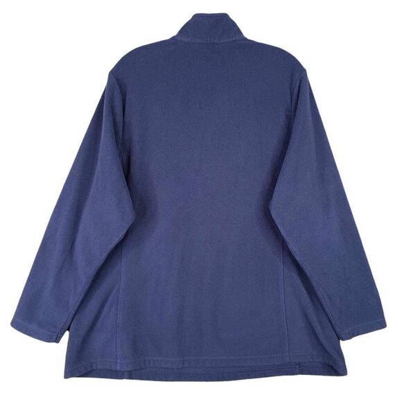Lands End Pullover Fleece Women’s Plus Size 2X Quarter Zip Blue Long Sleeve - Picture 4 of 9